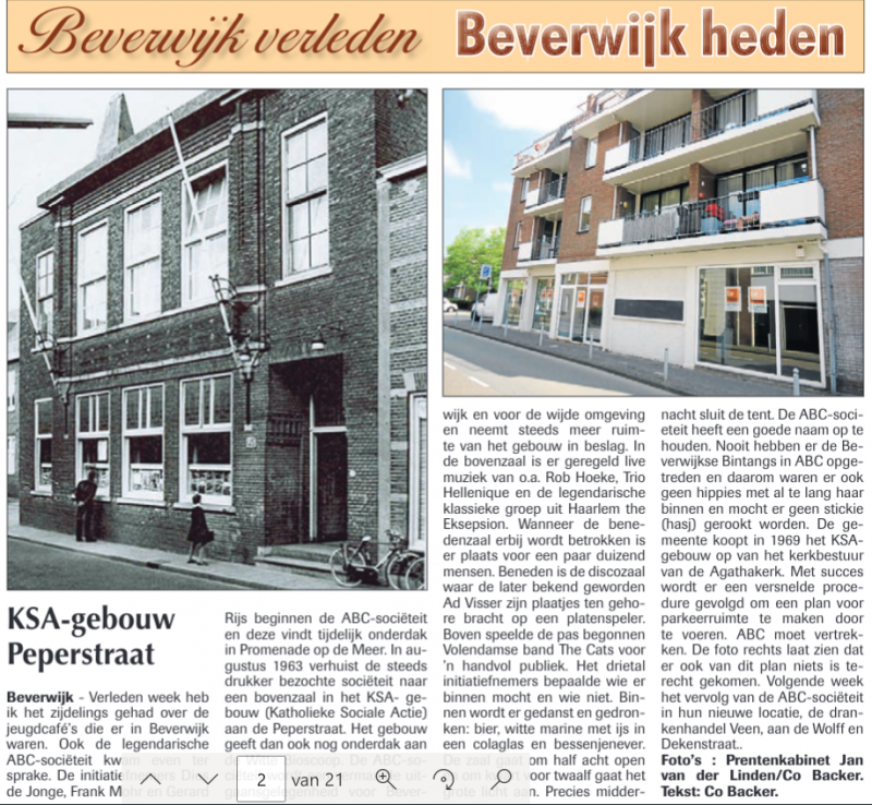 KSA-gebouw Peperstraat
Uit de Beverwijker 30 mei 2014
