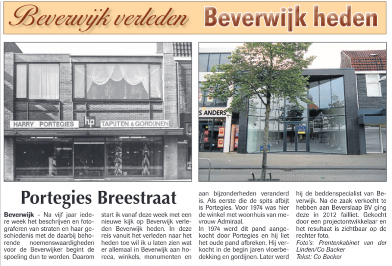 Portegies Breestraat
Uit de Beverwijker 24 juli 2014
