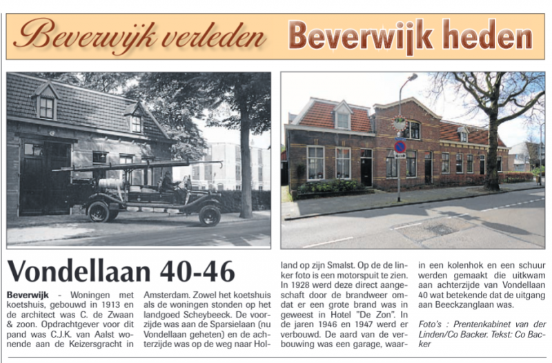 Vondellaan 40 -46
Uit de Beverwijker 31 juli 2014
