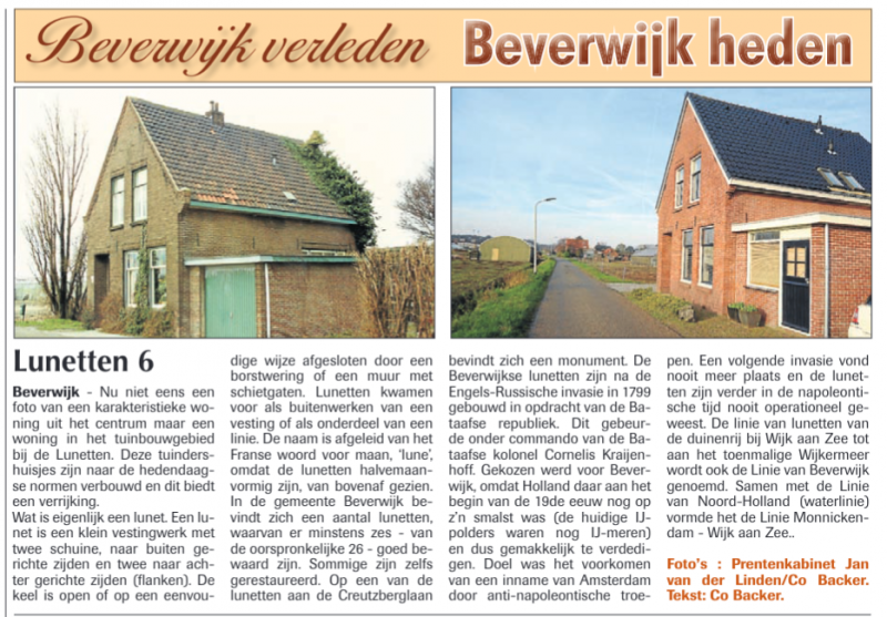 Lunetten 6
Uit de Beverwijkr 4 december 2014
