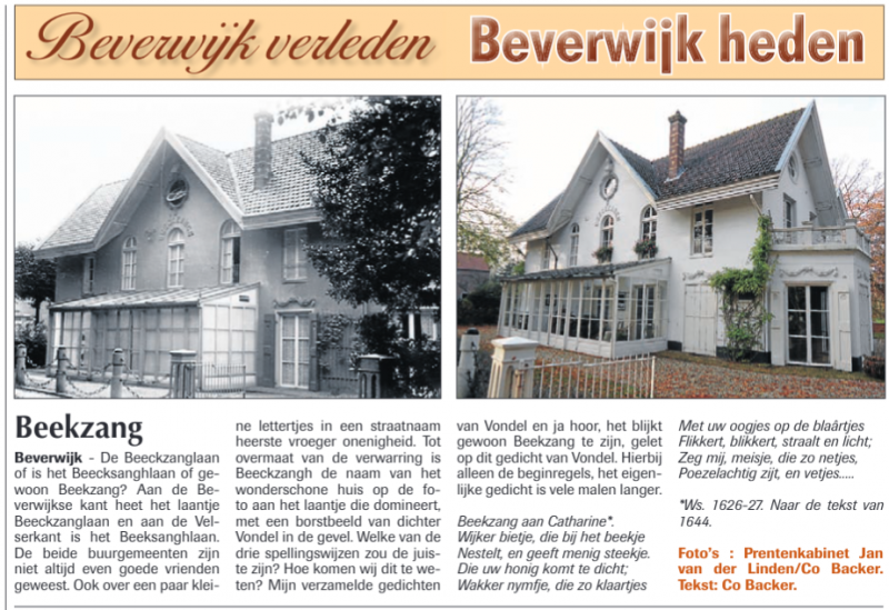 Beeckzang
Uit de Beverwijker 11 december 2014
