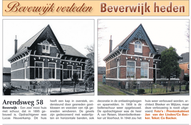 Arendsweg 58
Uit de Beverwijker 19  februari 2015
