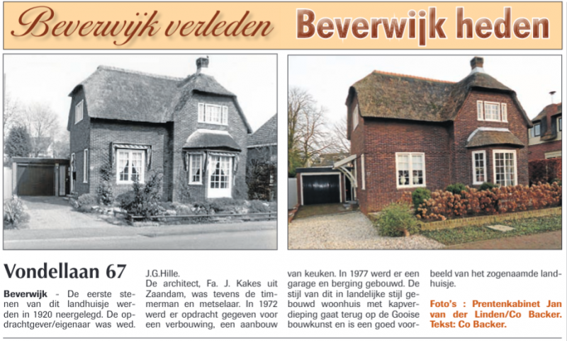 Vondellaan 67
Uit de Beverwijker 19 maart 2015 
