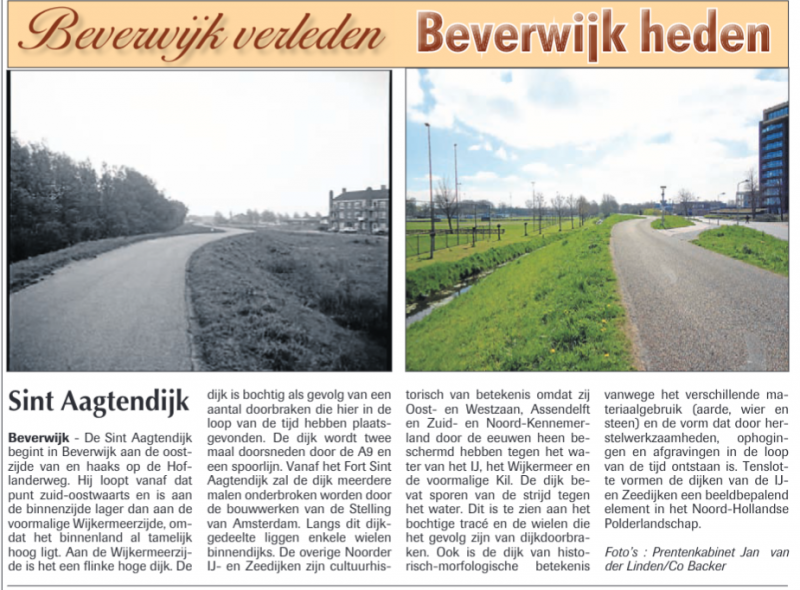 Sint Aagtendijk (Hoge Dijk)
Uit de Beverwijker 30 april 2015
