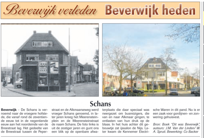 Schans
Uit de Beverwijker van 19 januari 2012
