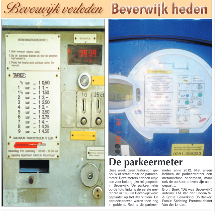 Parkeermeters
Uit de Beverwijker van 6 februari 2012
