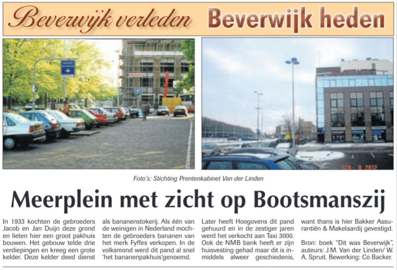 Meerplein met zicht op de Bootmanszij
Uit de Beverwijker van 16 februari 2012 
