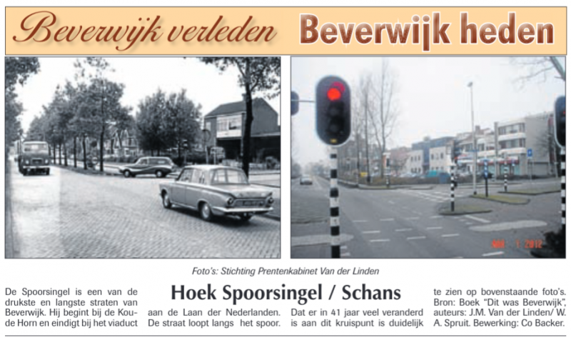Hoek Spoorsingel/Schans
Uit de Beverwijker van 29 maart 2012
