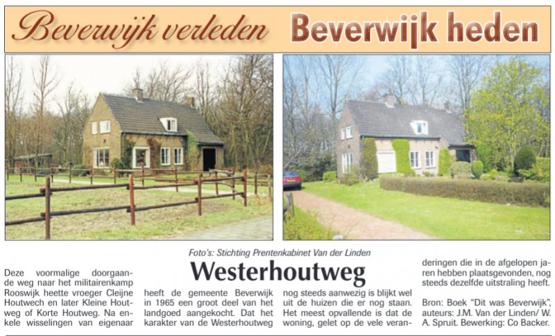 Westerhoutweg
Uit de Beverwijker van 19 april 2012
