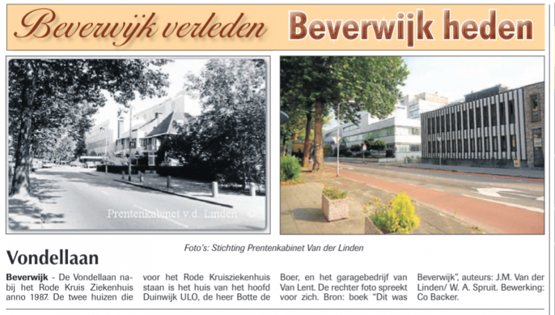 Vondellaan
Uit de Beverwijker van 16 augustus 2012
