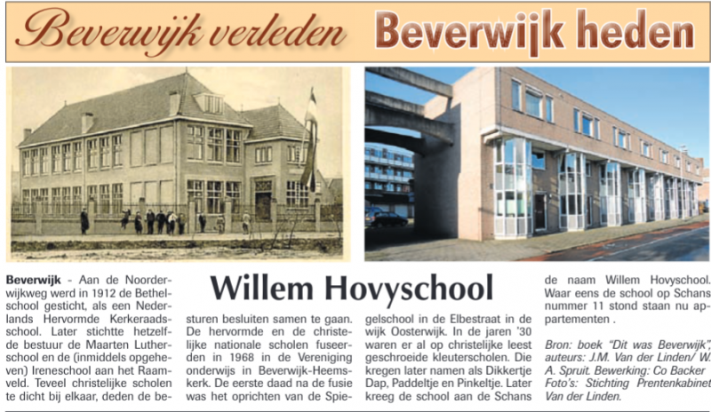 Willem Hovyschool
Uit de Beverwijker van 15 november 2012
