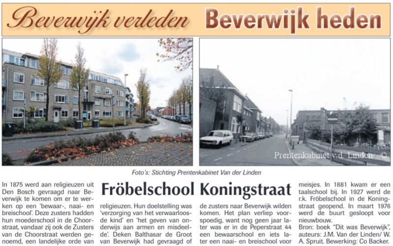 Fröbelschool Koningstraat
Uit de Beverwijker van 22 november 2012
