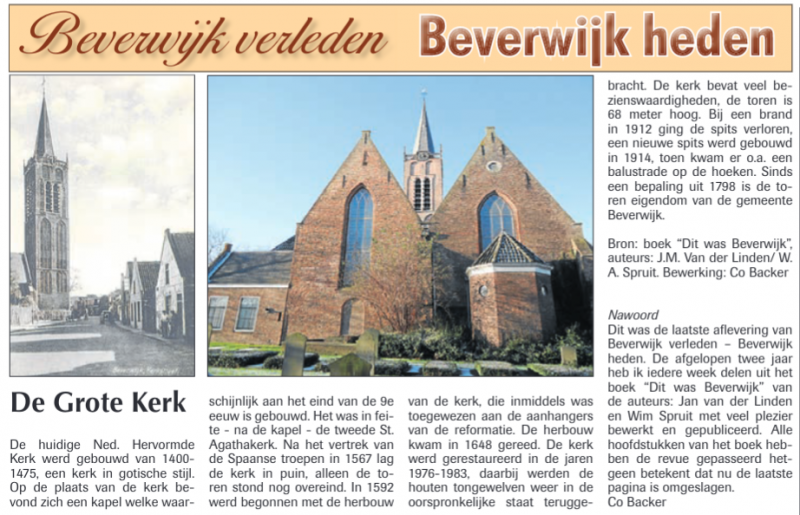 De Grote kerk
Uit de Beverwijker van 20 december 2012
