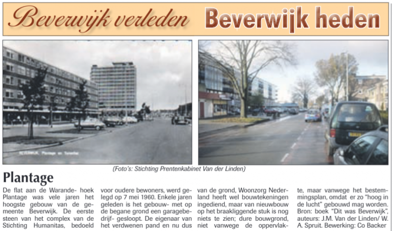 Plantage
Uit de Beverwijker van 10 december 2010
