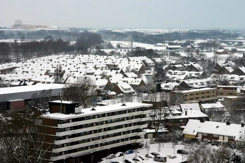 Panorama Beverwijk in de winter van 2005
