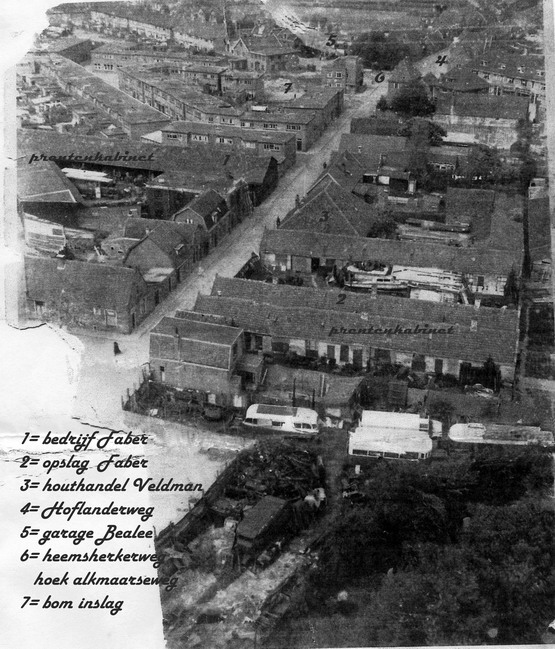 Kerkstraat       en omgeving
foto van J Faber hij woonde tot 1960 aan de Kerkstraat 86 en had een autobedrijf op 88.Deze foto is genomen vanaf de Wijktoren op 7 mei 1945 en stond op het laatste illegale nieuwsblad dat op het terrein van Faber werd gedrukt

foto van M. Sewalt-Faber.
Keywords: bwijk faber